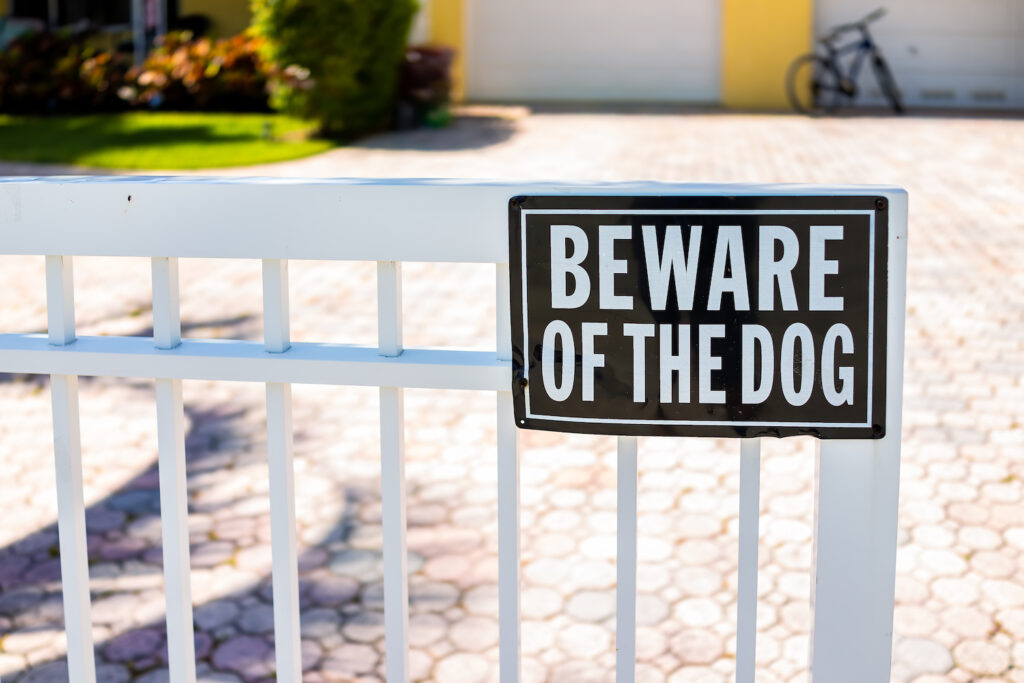 beware of dog bite sign lawyer fresno tulare